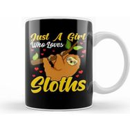 Humuts Just A Girl Who Loves Sloths Funny Sloth Lover Kupa Bardak