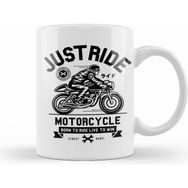 Humuts Just Ride Motorcycle Kupa Bardak