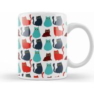Humuts Kediler Cat Pattern Beyaz Kupa