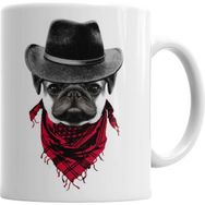 Humuts Kovboy Pug Köpek Beyaz Kupa
