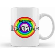 Humuts Leonardo Dicaprio Retro Rainbow Style Beyaz Kupa