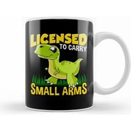 Humuts Licensed To Carry Small Arms Funny Dinosaur Pun Beyaz Kupa