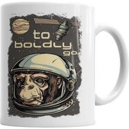 Humuts Macaco Astronauta Beyaz Porselen Kupa Bardak