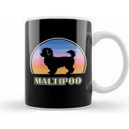 Humuts Maltipoo Vintage Sunset Dog Beyaz Kupa