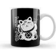 Humuts Manekineko Cats Kitty Cat Neko Japanese Dark Neko Kawaii Kedi Beyaz Kupa