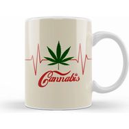 Humuts Marijuana Leaves Cannabis Beyaz Kupa