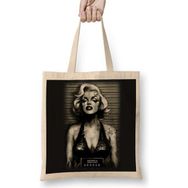 Humuts Marilyn Monroe Açık Bej Uzun Saplı Bez Çanta