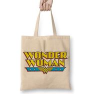Humuts Marvel Wünder Woman Açık Bej Uzun Saplı Bez Çanta