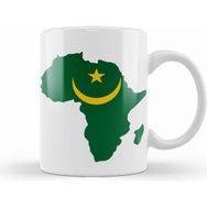 Humuts Mauritanian Pride with Mauritania Flag Clipped Inside Africa Beyaz Kupa