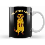 Humuts Me Seeing Food Adorable Hungry Meerkat Beyaz Kupa