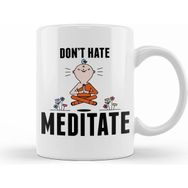 Humuts Meditating Monk Cute Funny Dont Hate Meditate Meditation Kupa