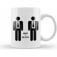 Humuts Men In Black Minimal Beyaz Porselen Kupa Bardak