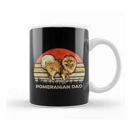 Humuts Mens Best Pomeranian Dad Ever Retro Vintage Dog Dad Father’s Day Köpek Beyaz Porselen Kupa Bardak