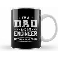 Humuts Mens Dad and Engineer Funny Fathers Gift Ideas 02 Beyaz Porselen Kupa Bardak