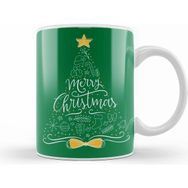Humuts Merry Christmas Sketch Tree Beyaz Porselen Kupa Bardak