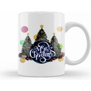 Humuts Merry Christmas Yılbaşı Yeni Yıl Konseptli 08 Beyaz Porselen Kupa Bardak