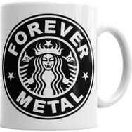 Humuts Metal Forever Beyaz Porselen Kupa Bardak