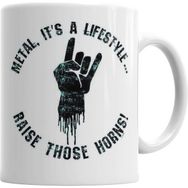 Humuts Metal Lifestyle Metal Beyaz Porselen Kupa Bardak