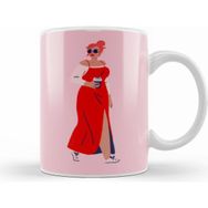 Humuts Modern Cute Woman Art Beyaz Porselen Kupa Bardak
