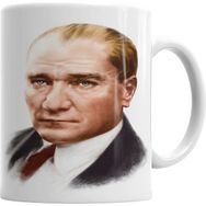 Humuts Mustafa Kemal Atatürk 03 Porselen Beyaz Kupa Bardak