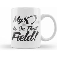 Humuts My Heart Is On That Field Football Cheerleader Kupa Bardak
