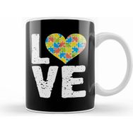 Humuts National Cute Autism Awareness Love Colorful Puzzle Heart Kupa