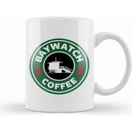 Humuts Porselen Beyaz Baywatch Coffee Starbucks Logo Kupa Bardak