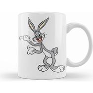 Humuts Porselen Beyaz Bugs Bunny Tavşan Çizgi Film Kupa Bardak
