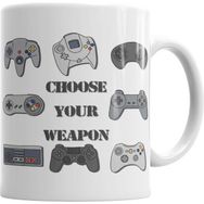 Humuts Porselen Beyaz Choose Your Weapon Kupa Bardak