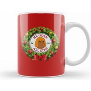 Humuts Porselen Beyaz Christmas All Star He Man Wreath Kupa Bardak