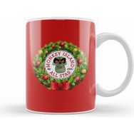 Humuts Porselen Beyaz Christmas All Star Monkey Island Wreath Kupa Bardak