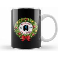 Humuts Porselen Beyaz Christmas All Star Overwatch Bastion Wreath Kupa Bardak