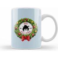 Humuts Porselen Beyaz Christmas All Star Overwatch Mei Wreath Kupa Bardak