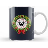 Humuts Porselen Beyaz Christmas All Star Overwatch Soldier 76 Wreath Kupa Bardak