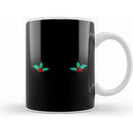 Humuts Porselen Beyaz Christmas Chest Holly Kupa Bardak