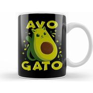 Humuts Porselen Beyaz Cute Funny Avogato Avocado Cat Pun Kupa Bardak