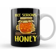 Humuts Porselen Beyaz Cute Funny Bee Serious Honey Beekeeper Pun Kupa Bardak