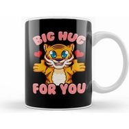 Humuts Porselen Beyaz Cute Funny Big Hug For You Adorable Baby Tiger Kupa Bardak