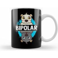 Humuts Porselen Beyaz Cute Funny Bipolar Polar Bear Polarity Pun Kupa Bardak