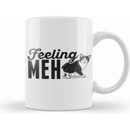 Humuts Porselen Beyaz Cute Funny Feeling Meh Kitty Adorable Cat Kupa Bardak