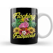 Humuts Porselen Beyaz Cute Funny Flocking Fabulous Flamingo Pun Kupa Bardak