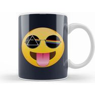 Humuts Porselen Beyaz Dark Side Of The Sticking Out Tongue Emoji Kupa Bardak