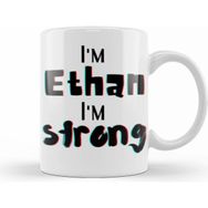 Humuts Porselen Beyaz Ethan Name Personalized Custom Vintage Retro Rainbow Design Gift Baby Gift For Him Kupa Bardak