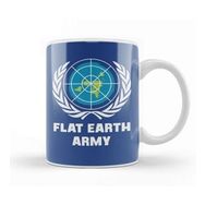 Humuts Porselen Beyaz Flat Earth Army Un Logo Parody Kupa Bardak