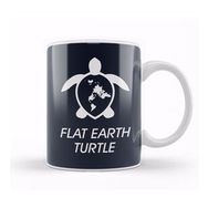 Humuts Porselen Beyaz Flat Earth Turtle Kupa Bardak