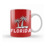 Humuts Porselen Beyaz Florida Love Gift Vintage Retro Rainbow Kupa Bardak