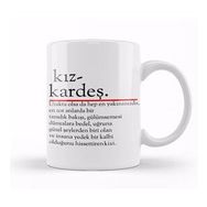 Humuts Porselen Beyaz Kız Kardeş Söz Kupa Bardak