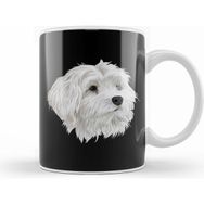 Humuts Porselen Beyaz Maltese Dog 01 Kupa Bardak