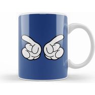 Humuts Porselen Beyaz Mickey Mouse Hands Conducting Kupa Bardak