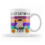 Humuts Porselen Beyaz Mothers Day 2021 Best Cat Mom Ever Funny 2021 Kupa Bardak
